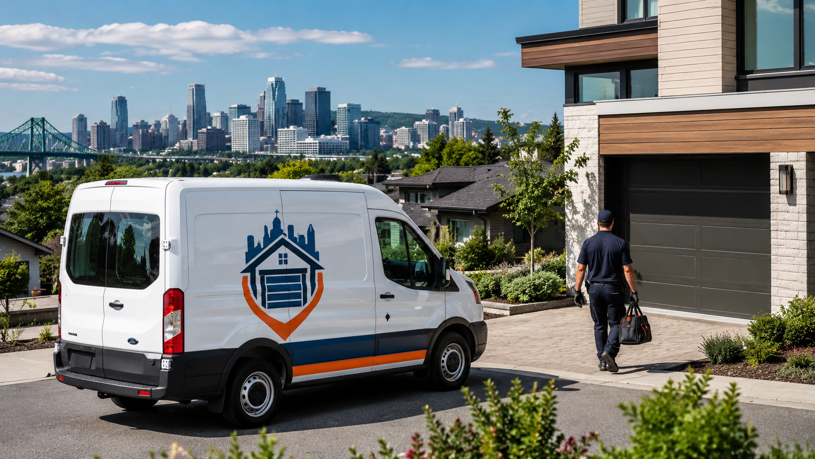 Installation de porte de garage résidentielle à Montréal par une équipe certifiée